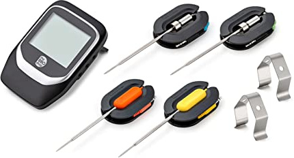 Bluetooth Grillthermometer Set mit Fühlern & Clips bis 300°C Messbereich