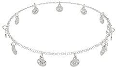 stylected Italienisches Fußkettchen aus feinstem 925er Sterling Silber - Länge verstellbar von 22-25cm - Wasserfeste Fußkette mit stilvollem Samtbeutel für Damen, Frauen und Mädchen
