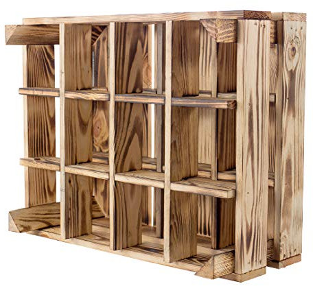 Moooble Sparpaket Neue geflammte/braune Holzkiste für Flaschen 50cm x 40cm x 23cm Flaschenregal Weinregal Kiste (3)