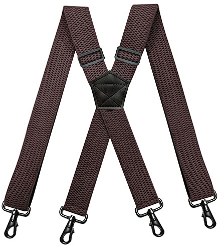 YYKSYDPT Bretelle per Uomo Eleganti Regolabili X-Back Con 4 Moschettoni Girevoli per Carichi Pesanti, Elastiche Larghe 3,8 cm per Costume Tuxedo Abito Jeans