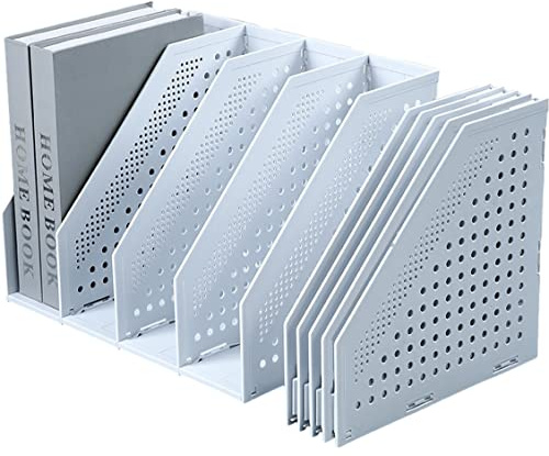 Faltbarer Stehsammler A4 mit 4 Fächer Desktop Stehordner Magazinständer Unterlagenhalter Zeitschriftenhalter Prospektsänder Zeitungsstände Briefablage Desk Organisation Rack für Büro, CD, Bücher