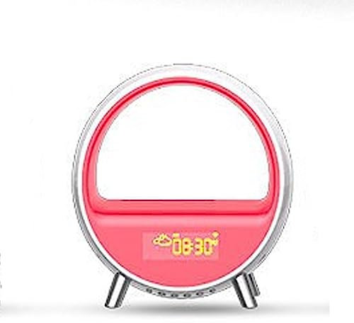 Lampada Proiettore Smart Speaker Bluetooth Con Effetti Luminosi Colorati, Sveglia Intelligente, Luce Notturna, Display Meteo, Porta Di Ricarica Type-C E Controllo Vocale, Ricarica Rapida Wireless 15w