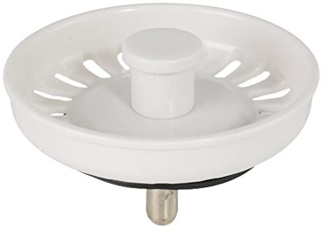 SimplicityABC Modern Stainless Steel Drain Strainer, White, 74mm Diameter, 45mm Height, Rounded Edge Technology