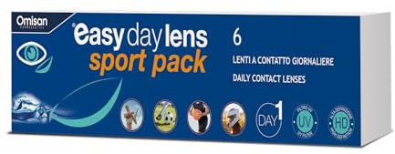 Easy Day Lens Sport Pack, 6 Lenti A Contatto monouso Giornaliere per la correzione della miopia -4,75