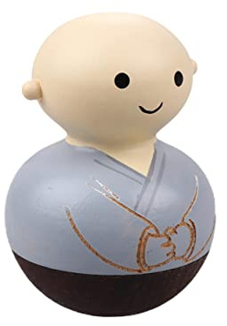 Cabilock Holzhandwerk Tumbler Mönch Tischdekoration Holzspielzeug Grauer Desktop Ornament Kreative Figur Für Wohnraum