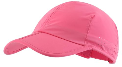 Decentron Faltbare Performance-Laufmütze, verstellbar, Outdoor-Sportmütze, LSF 50+, hot pink, Einheitsgröße