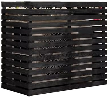 Klimaanlage Abdeckung, Klima Splitgerät, Schutzgitter für Klimaanlagen, Outdoor Sonnenschutz Abdeckung，Klimagerät, Geeignet für Außengeräte Externe Klimageräte ( Color : Black , Size : 85*35*80CM )