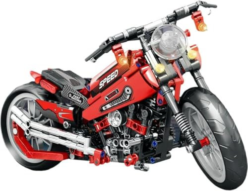 Technik Motorrad Bausteine Set für Harley-Davidson, 470 Klemmbausteine Technic Motorrad Modellbausatz, MOC Supermotorrad Bauset Spielzeug Geschenk für Kinder Erwachsene