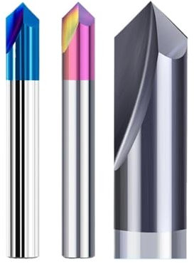 Fasenfräser Fasenfräsen, 2–12 mm, 90 Grad, Maschinenfräser, blau beschichtet, 2 Nuten, Hartmetall-Schaftfräser, Fräswerkzeuge(ALTIAN_2X4X50L)