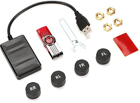 CFTGIW Reifendruckkontrollsysteme TPMS 6 Alarmmodi Reifendruckkontrollsystem USB TPMS Externe Sensoren Kompatibel mit Android Car Navigation Display