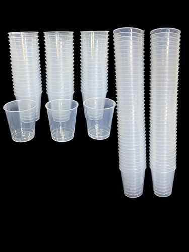 160 Plastic Shot Glasses, Clear 30ml - Shot Cups| Shots Vodka Jelly Sample Tasting Desserts, Weddings Birthdays Parties Christmas, Stag, Hen, Reusable (160)