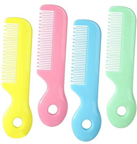 QUMIIRITY Babykamm 4 Stück Packung Runde Zinken Weich Bpa Frei Neugeborenenkamm mit Haarkamm für Empfindliche Kopfhaut Kleinkind Pflege Zubehör