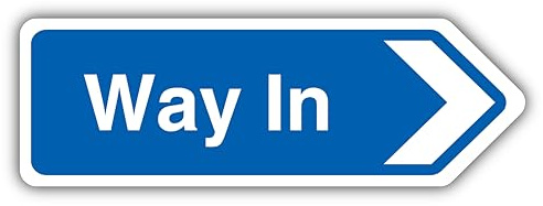 V Safety Way In Arrow Right - Shaped Sign 300 x 100 mm - 3mm Brushed Aluminium Composite