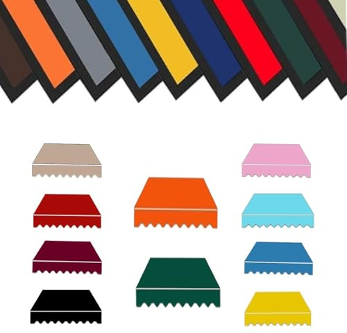 Toldo impermeable resistente a los rayos UV de repuesto para toldo de sujeción retráctil, color azul, 300 x 250 cm, con cenefa, cubierta duradera para uso en exteriores