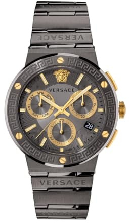 Versace Herren Uhr Armbanduhr Chronograph GRECA Logo VEZ900521 Edelstahl