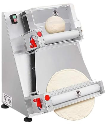 370W Automatic Commercial Dough Press Machine Pizza Dough Roller Sheeter Electric Stainless Steel Tortilla Press for Pitas Flatbreads Pie Crusts and Tortillas (30CM)