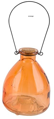 Wespenfalle aus Glas zum hängen in orange Gr. 12,5x12,5x17 cm, D-307-orange
