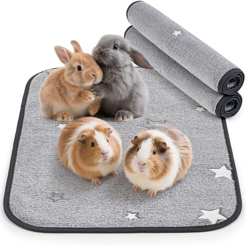 Schnell Saugfähige Pipi Pads für Meerschweinchen und Kaninchen, 40x60 cm | 2er-Set Waschbare Guinea Pig Pads, Auslaufsicher und Weich Kleintiere Pipi Matte, ideal für Käfig, Auto & Sofa