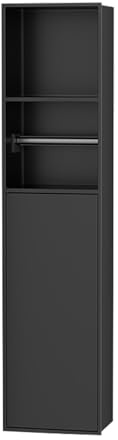 WECLMH Hornacina, Estante Nicho para Baño, Soporte para Papel Higiénico De Acero Inoxidable 304, Soporte Empotrado para Escobilla De Inodoro para Baño, Cocina Y Hotel(Black,80x18x12.5cm)