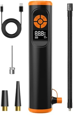 Compressore d'aria per gonfiaggio pneumatici per auto - Pompa perr pneumatici con manometro, gonfiatore pneumaticci auto | perr moto, bici, scooter elettrico, giocattoli gonfiabili, palloncini, garage