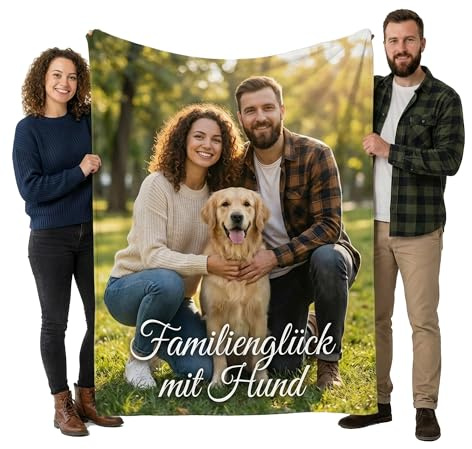 Kuscheldecke Fotodecke personalisiert 127x152cm - Fleece - Foto und Text | Kuscheldecke personalisierbar, 127x152cm, Fleece, mit Foto und Text