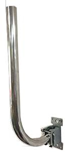 electrosmart 1’ Foot Bent L Shaped Alloy TV Aerial Mast Pole and Bracket Kit ~ for Loft/Eaves/Wall etc