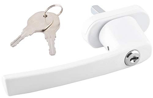 ISO TRADE Lockable Window Handle White 2 Keys Universal Safe Easy Installation 1776