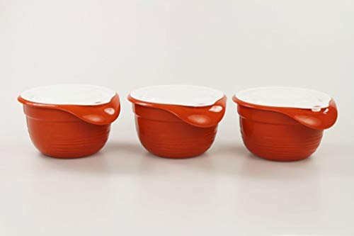 TUPPERWARE Rührschüssel Schüssel klein 650 ml (3) terraotta mit Deckel Combiplus