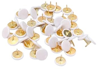 SENRISE 100 Stück Reißzwecken Weiß mit Kunststoffkopf für Pinnwand | 100 stück reißzwecken, pinnnadeln, 10mm*10mm, wiederverwendbar, für pinnwände, korktafeln, büro und fotos