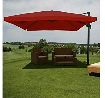 madera Luxus Sonnenschirm Alu Marktschirm bordeaux 3x4m Ampelschirm Aluminium drehbar