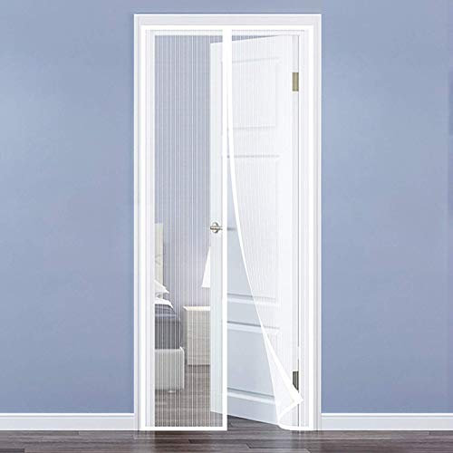 AMZERO Fliegengitter Tür Magnet, 180x220cm Insektenschutz Fliegengitter Dachfenster Moskitonetz Magnetverschluss für Balkontür Terrassentür Wohnzimmer, Weiß A