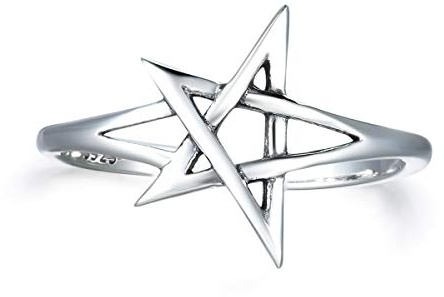 Shuxin Silber Damen Ring, 925 Sterling Silber Vintage Retro Daumen Ring, Verstellbar Hochzeitsringe Eheringe Verlobungsring Trauringe, Unisex Veränderbar Groß Stern Knöchel Zehenringe Öffnen Ring