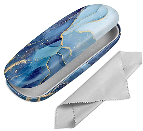 FINTIE Étui à Lunettes Rigide, Portable Boîte à Lunettes en Cuir Synthétique avec Chiffon Lunettes de Vue pour Femmes et Hommes