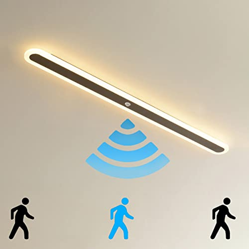 TRUYOK LED Innen Deckenlampe mit Bewegungsmelder 120cm Wandlampe mit Bewegungssensor Warmweiß Modern Deckenleuchte Sensorlampe für Flur, Treppe, Veranda, Garage, Korridor, Balkon, Keller 3500K