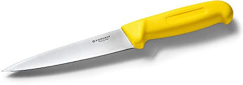 Forgast, Coltello da Cucina Professionale, Coltello per Carne di Pollame, Lunghezza 15 cm, Coltelli da Tavola, Coltello da Chef, Lavabile in Lavastoviglie, Giallo