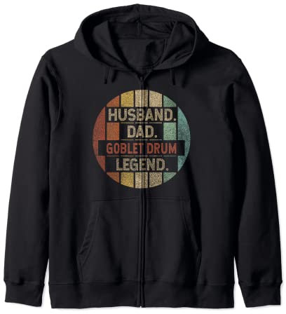 Husband Dad Goblet Drum Legend Vintage Zip Hoodie