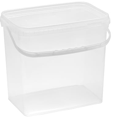 Nipter Eimer mit Deckel 10l, transparent, 10,6 Liter Eimer rechteckig, lebensmittelcht, 3 Stück