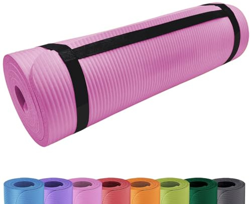 Deluxe Yogamatte Rutschfest und Gepolstert Tragegurt extra dick 15mm - Premium Gymnastikmatte mit Tragegriff für Zuhause und Draußen - auch als Isomatte oder Campingmatte
