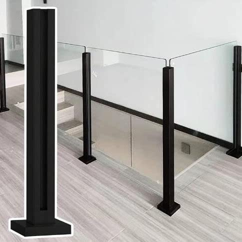 Balustrade en verre Kit de poste de balustrade en verre lourd, poteau de balustrade en verre en acier inoxydable pour balcon/escaliers de couloir,EndPost-100cm/40in