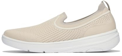 Fitflop Tenis de Punto Super-Q para Mujer, Beige, 38 EU