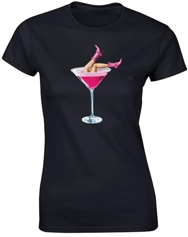 Hippowarehouse Dirty Martini Cocktail Cowboy Boots Womens Fitted Short Sleeve t-Shirt (Specific Size Guide in Description)