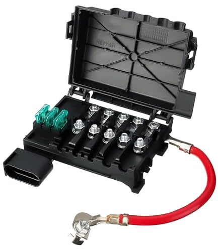 Merautop SJ Boîte à fusibles Borne de batterie, porte-fusible de rechange pour A3 Toledo II Leon I Golf IV Accessoires de voiture Pièce # 1J0937617D 1J0937550A