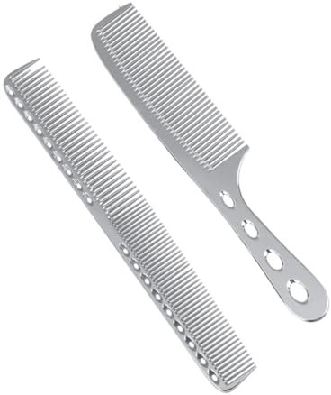 PLAFOPE Lot De 2 Peignes De Coiffure En Acier Inoxydable Pour Hommes Support De Laque Pour Cheveux Outils De Coiffure Pour Le Cuir Chevelu