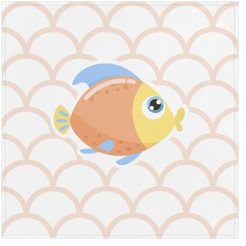 Stoffservietten mit Fischschuppen-Design, waschbar, wiederverwendbar, für Hochzeiten, Partys, Urlaub, Familienessen, 50,8 x 50,8 cm, 4 Stück