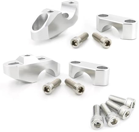 Torretas Manillar para CB650R para CB1000R para CB500X/F para CBF125NA para VFR1200X 800X 28 Mm 1 1/8 Elevador Manillar hacia Atrás Barra Gruesa Movida hacia Arriba Elevador Manillar Moto(Plata)