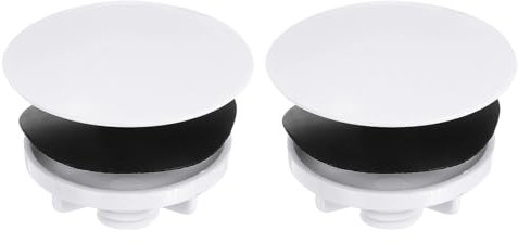 Sourcing Map 2 Pcs Kitchen Sink Hole Cover, 2 Inch Faucet Hole Cover, Stainless Steel & Plastic, White