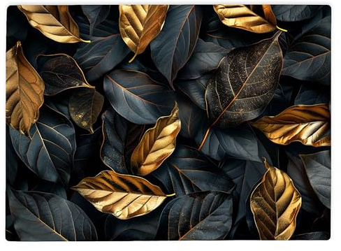 Shopagift Black Gold Leaves Glass Chopping Board Large Kitchen Worktop Saver 39cm x 28cm