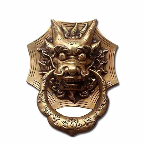 Metal TüRklopfer Aus Gusseisen, 1 Stücke Große Messing Türklopfer Vintage Casting Villa Courtyard Tor Ring Türgriff Holz Tür Antike Dez