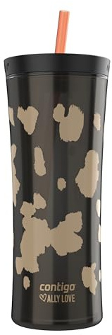 Contigo x Ally Love Shake & Go Tumbler, Autoclose Lid, Leak Proof, 20oz, Licorice