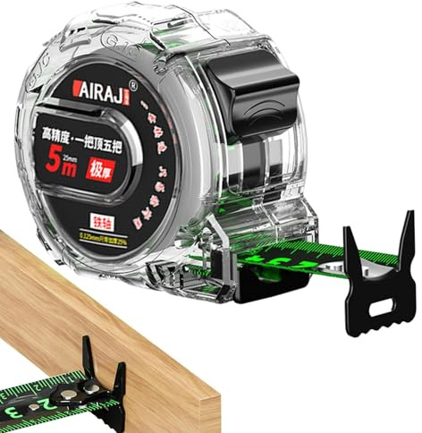 Mètres À Ruban Transparent - Ruban De Mesure De Charpentier 3 Meter/5m/10m | Acier Inoxydable Fluorescent Autobloquant Pour Tout Bricoleur Ou Professionnel.